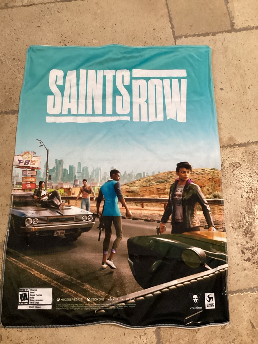 Saints Row Fabric Cloth Promo Display Poster Gamestop 34x24 Rare